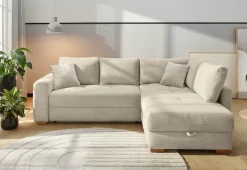 Jockenhöfer Gruppe Ecksofa »Sunset L-Form, B: 257 cm, Liegefl. 160x223 cm Dauerschlafsofa« Tonnentaschen-Federkern, Kaltschaumtopper, Bettkasten & Zierkissen