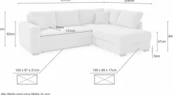 Jockenhöfer Gruppe Ecksofa »Sunset L-Form, B: 257 cm, Liegefl. 160x223 cm Dauerschlafsofa« Tonnentaschen-Federkern, Kaltschaumtopper, Bettkasten & Zierkissen