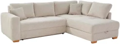 Jockenhöfer Gruppe Ecksofa »Sunset L-Form, B: 257 cm, Liegefl. 160x223 cm Dauerschlafsofa« Tonnentaschen-Federkern, Kaltschaumtopper, Bettkasten & Zierkissen