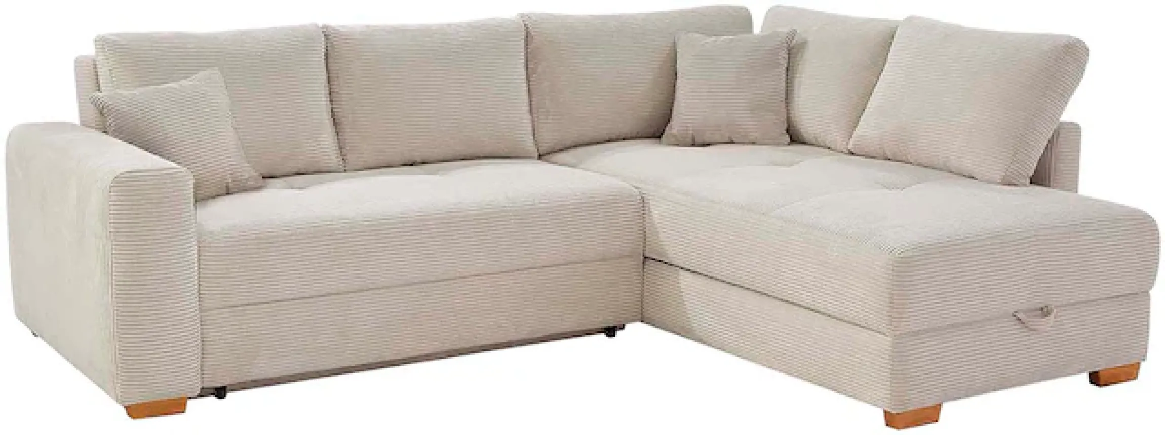 Jockenhöfer Gruppe Ecksofa »Sunset L-Form, B: 257 cm, Liegefl. 160x223 cm Dauerschlafsofa« Tonnentaschen-Federkern, Kaltschaumtopper, Bettkasten & Zierkissen