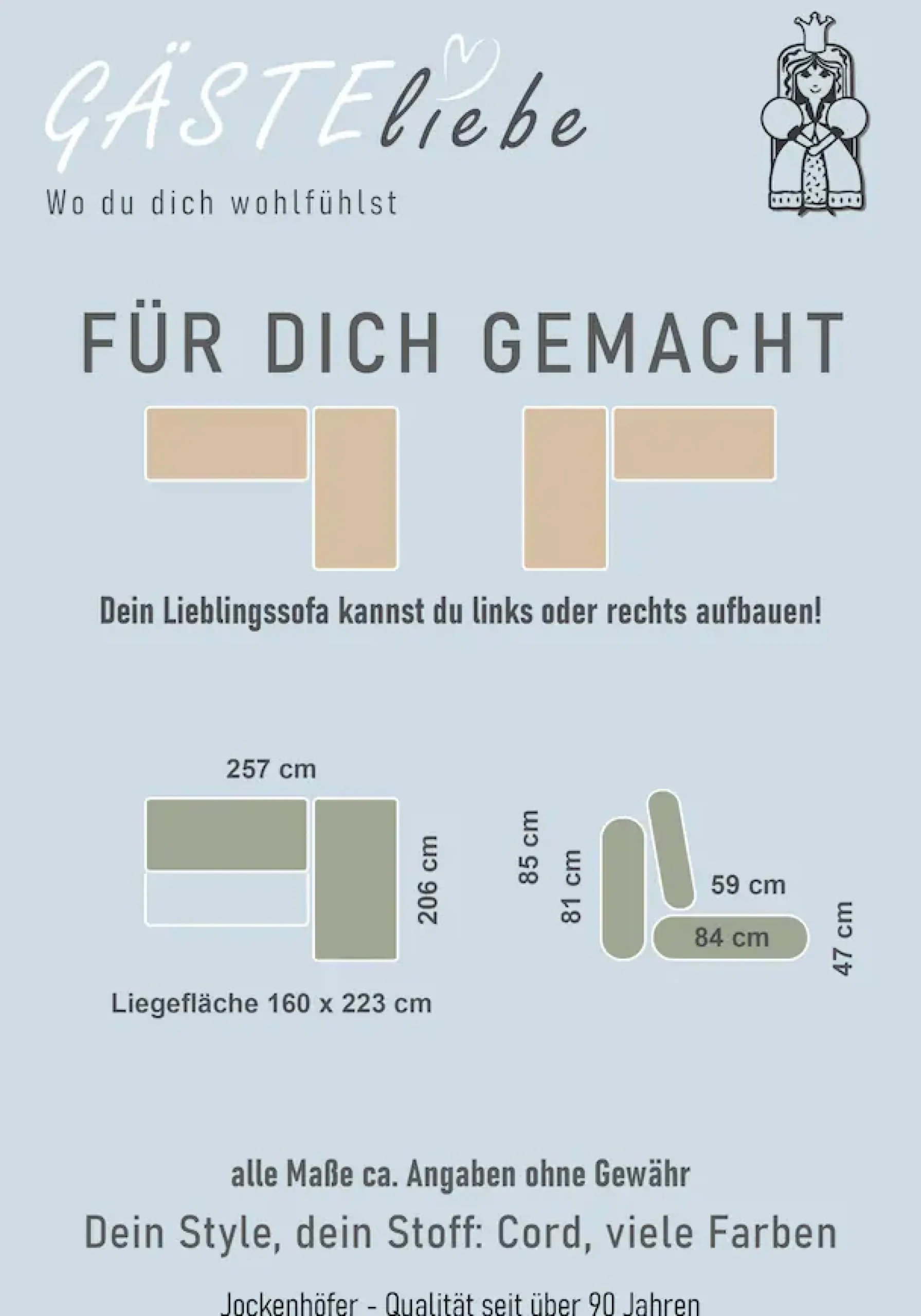 Jockenhöfer Gruppe Ecksofa »Sunset L-Form, B: 257 cm, Liegefl. 160x223 cm Dauerschlafsofa« Tonnentaschen-Federkern, Kaltschaumtopper, Bettkasten & Zierkissen