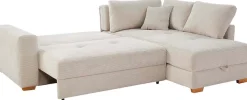 Jockenhöfer Gruppe Ecksofa »Sunset L-Form, B: 257 cm, Liegefl. 160x223 cm Dauerschlafsofa« Tonnentaschen-Federkern, Kaltschaumtopper, Bettkasten & Zierkissen