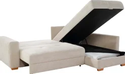 Jockenhöfer Gruppe Ecksofa »Sunset L-Form, B: 257 cm, Liegefl. 160x223 cm Dauerschlafsofa« Tonnentaschen-Federkern, Kaltschaumtopper, Bettkasten & Zierkissen