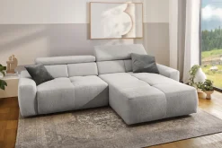 Jockenhöfer Gruppe Ecksofa »Unos L-Form, B: 299 cm, mit 60 cm elektr. Sitztiefenverstellung« 140kg Belastbarkeit, USB-Anschluss, Kopfteilverstellung & Zierkissen