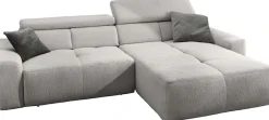 Jockenhöfer Gruppe Ecksofa »Unos L-Form, B: 299 cm, mit 60 cm elektr. Sitztiefenverstellung« 140kg Belastbarkeit, USB-Anschluss, Kopfteilverstellung & Zierkissen