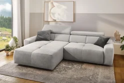 Jockenhöfer Gruppe Ecksofa »Unos L-Form, B: 299 cm, mit 60 cm elektr. Sitztiefenverstellung« 140kg Belastbarkeit, USB-Anschluss, Kopfteilverstellung & Zierkissen