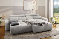 Jockenhöfer Gruppe Ecksofa »Unos L-Form, B: 299 cm, mit 60 cm elektr. Sitztiefenverstellung« 140kg Belastbarkeit, USB-Anschluss, Kopfteilverstellung & Zierkissen