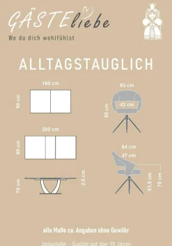 Jockenhöfer Gruppe Essgruppe »Ulm/Valencia-Santiago, Sitzgruppe (Set, 5-tlg., 1 Tisch und 4 Stühle)« 5 tlg. Set, 5-tlg, Esstisch mit Synchronauszug 160-200cm, Stühle 360° drehbar