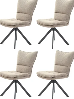 Jockenhöfer Gruppe Essgruppe »Thilo/Florina, Sitzgruppe (Set, 5-tlg, 1 Tisch und 4 Stühle)« 5 tlg. Tisch Durchmesser 120 cm, Wildeiche,Stühle 360° drehbar