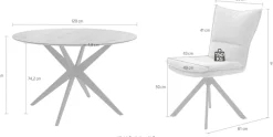 Jockenhöfer Gruppe Essgruppe »Thilo/Florina, Sitzgruppe (Set, 5-tlg, 1 Tisch und 4 Stühle)« 5 tlg. Tisch Durchmesser 120 cm, Wildeiche,Stühle 360° drehbar