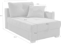 Jockenhöfer Gruppe Recamiere »Romeo, Breite: 164cm, Liegefläche: 90x210 cm« inklusive Bettfunktion und Bettkasten, Federkernpolsterung