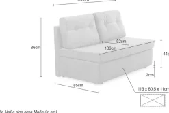 Jockenhöfer Gruppe Schlafsofa »Torben, B: 130 cm, Liegefl. 126x191 cm« mit Schlaffunktion, Bettkasten & Rückenkissen