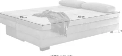Jockenhöfer Gruppe Schlafsofa »Lincoln, B: 203 cm, Liegefl. 160x203 cm, Dauerschläfer« mit Schlaffunktion, Bettkasten, Kaltschaumtopper & 2 Zierkissen