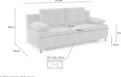 Jockenhöfer Gruppe Schlafsofa »Phil, B: 207 cm, Liegefl. 150x200 cm« mit Schlaffunktion & Bettkasten