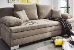 Jockenhöfer Gruppe Schlafsofa »Lindau, B: 203 cm, Liegefl. 160x203 cm« mit Schlaffunktion, Bettkasten, Zierkissen & Kaltschaumtopper
