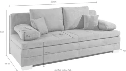Jockenhöfer Gruppe Schlafsofa »Lindau, B: 203 cm, Liegefl. 160x203 cm« mit Schlaffunktion, Bettkasten, Zierkissen & Kaltschaumtopper