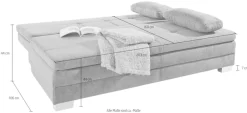 Jockenhöfer Gruppe Schlafsofa »Lindau, B: 203 cm, Liegefl. 160x203 cm« mit Schlaffunktion, Bettkasten, Zierkissen & Kaltschaumtopper