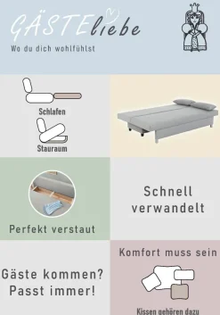 Jockenhöfer Gruppe Schlafsofa »B: 191 cm, Liegefl. 120x191 cm« mit Schlaffunktion & Bettkasten