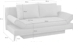 Jockenhöfer Gruppe Schlafsofa »Yann, B: 198 cm, Liegefl. 138x198 cm« mit Schlaffunktion, Bettkasten & Armteilverstellung