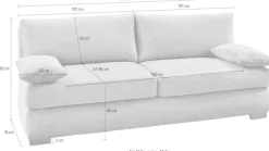 Jockenhöfer Gruppe Schlafsofa »Derby, B: 201 cm, Liegefl. 160x200 cm, Dauerschläfer« mit Schlaffunktion, Bettkasten & Topper, Tonnentaschenfederkern