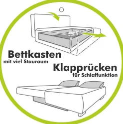Jockenhöfer Gruppe Schlafsofa »Luzio, B: 196 cm, Liegefl. 125x196 cm« mit Schlaffunktion & Bettkasten