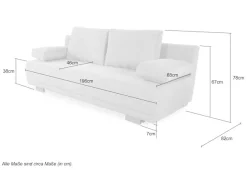 Jockenhöfer Gruppe Schlafsofa »Luzio, B: 196 cm, Liegefl. 125x196 cm« mit Schlaffunktion & Bettkasten