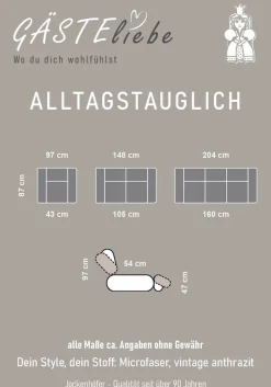 Jockenhöfer Gruppe 3-Sitzer »Dakota, B: 204 cm, 2 Recliner-Sitze« Relaxfunktion, Liegefunktion, Tonnentaschenfederkern, hoher Komfort