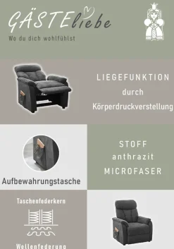 Jockenhöfer Gruppe TV-Sessel »Dorsten, B: 86 cm, Sitzhöhe: 46 cm« mit Relax- & Liegefunktion, Taschenfederkern-Polsterung