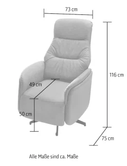 Jockenhöfer Gruppe TV-Sessel »Doro, B: 73 cm, Sitzhöhe: 50 cm« elektr. Relaxfunktion, 2 Motoren, separate Steuerung Fuß- & Rückenteil