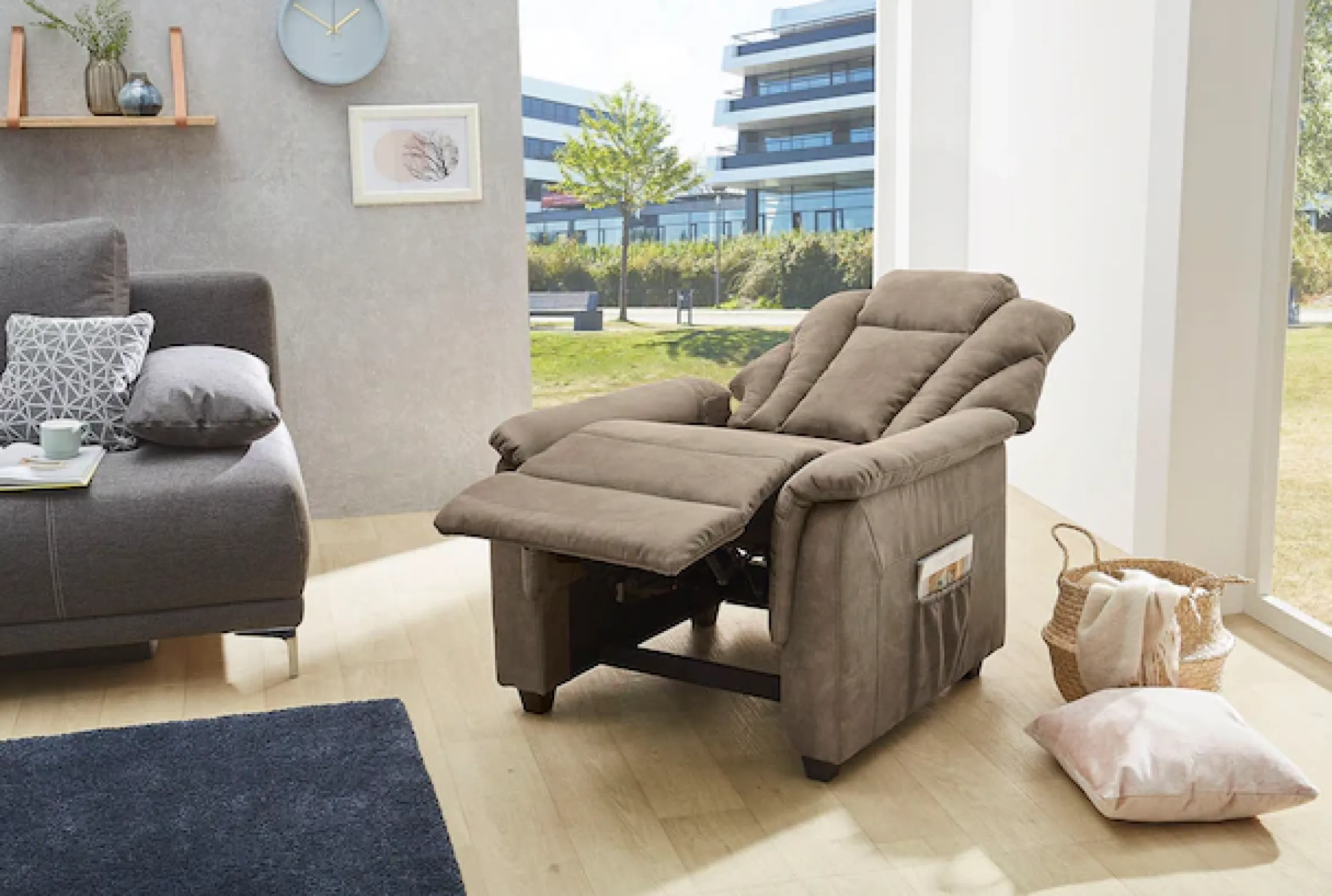 Jockenhöfer Gruppe TV-Sessel »Frankfurt, B: 86 cm, Sitzhöhe: 48 cm« mit Relax- & Liegefunktion, Taschenfederkern-Polsterung