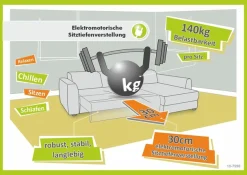 Jockenhöfer Gruppe Wohnlandschaft »Monza L-Form, B: 292x292 cm, mit 30 cm elektr. Sitztiefenverstellung« 140kg Belastbarkeit je Sitz, Kopfteilverstellung & USB-Anschluss