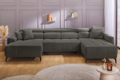 Jockenhöfer Gruppe Wohnlandschaft »Ultima, U-Form, B: 363cm, mit 60 cm elektrischer Sitztiefenverstellung« 140kg Belastbarkeit je Sitz, verstellbaren Kopfstützen, USB-Ports