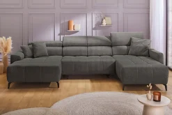 Jockenhöfer Gruppe Wohnlandschaft »Ultima, U-Form, B: 363cm, mit 60 cm elektrischer Sitztiefenverstellung« 140kg Belastbarkeit je Sitz, verstellbaren Kopfstützen, USB-Ports