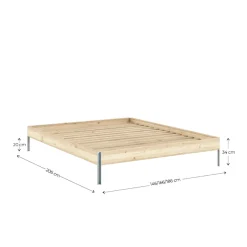 Karup Design Bettgestell »CORE BED Bodenbett, Holzrahmen, Futonbett, Jugendbett, Holzbett« Massivholzbett mit Lattenrost, Kiefer massiv, Doppelbett ohne Kopfteil