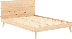 Karup Design Bettgestell »RETREAT BED« aus Kiefer massiv mit Lattenrost, Kopfteil mit 3 Ablagen