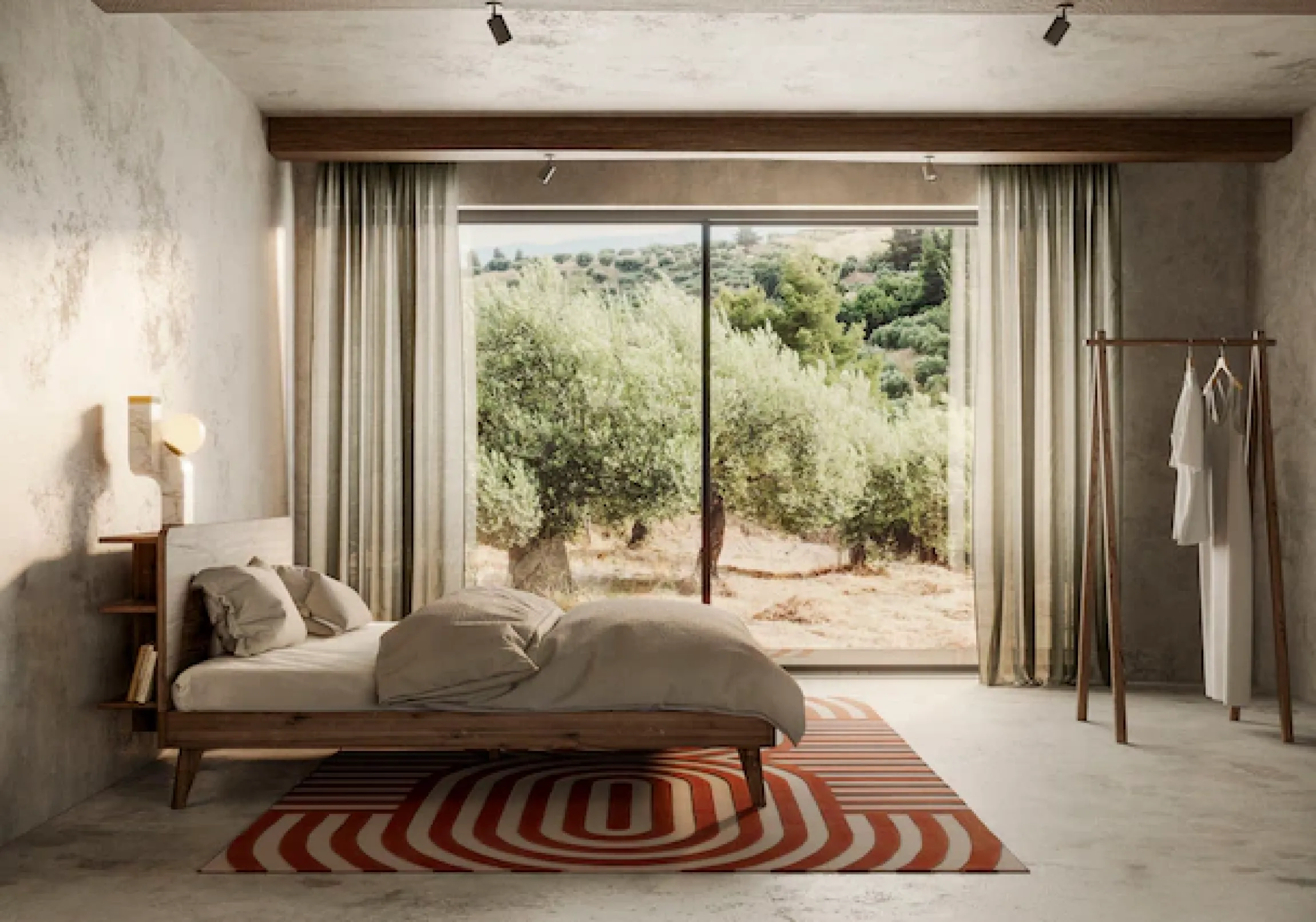 Karup Design Bettgestell »RETREAT BED« aus Kiefer massiv mit Lattenrost, Kopfteil mit 3 Ablagen