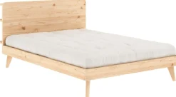 Karup Design Bettgestell »RETREAT BED« aus Kiefer massiv mit Lattenrost, Kopfteil mit 3 Ablagen