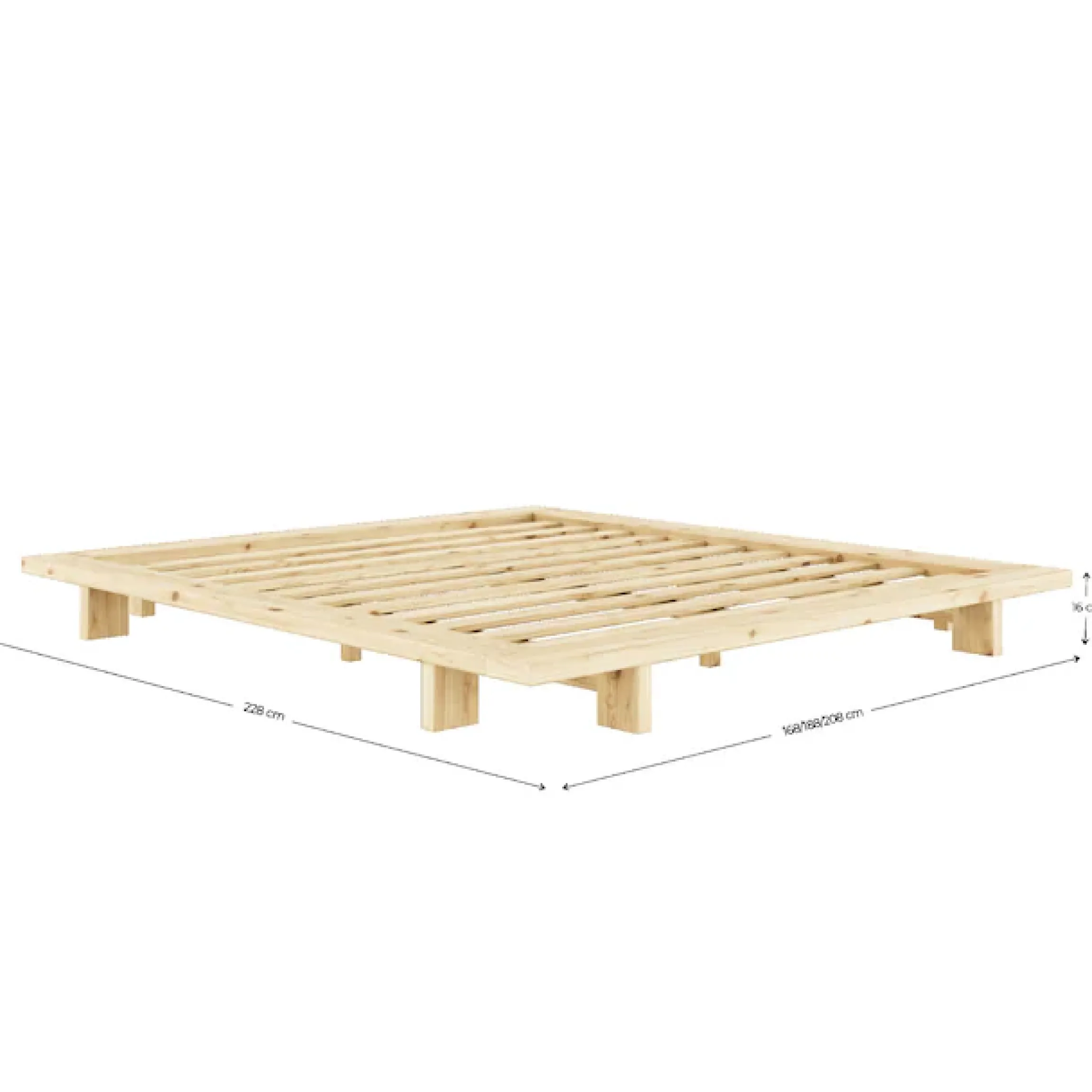 Karup Design Futonbett »Bettgestell JAPAN BED Futonbett aus FSC®-zertifiziertem Massivholz« Mit Lattenrost,zeitlos, bequem & in mehreren Farben und Größen erhältlich