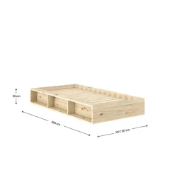 Karup Design Stauraumbett »Ziggy Bed, Stauraumbett, FSC®-zertifiziertes Massivholz made in Europe« Erhältlich für Matratzen Breite 90, 120, 140, 160 oder 180 cm,mit 3 Ablagen, inklusive Lattenrost, ohne Matratze, mehrere Farben