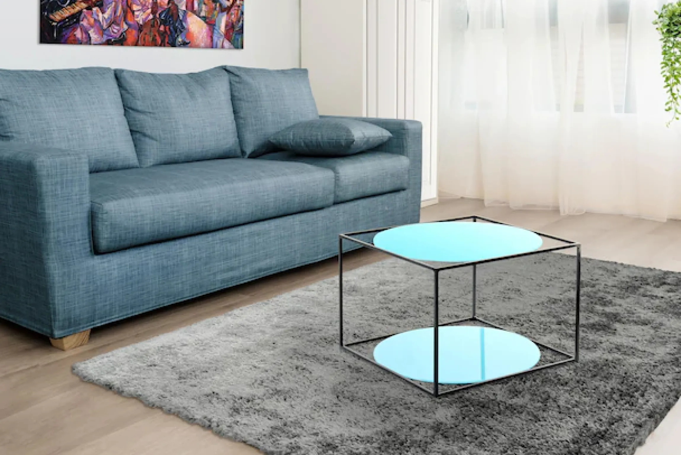 Kayoom Beistelltisch »Cody, Beistelltisch in Würfelform, offenes, modernes Design« 1 Stk. tlg. moderne Kubusform mit runden Ablageflächen aus Glas