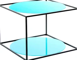 Kayoom Beistelltisch »Cody, Beistelltisch in Würfelform, offenes, modernes Design« 1 Stk. tlg. moderne Kubusform mit runden Ablageflächen aus Glas