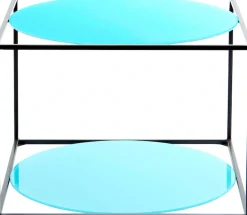 Kayoom Beistelltisch »Cody, Beistelltisch in Würfelform, offenes, modernes Design« 1 Stk. tlg. moderne Kubusform mit runden Ablageflächen aus Glas