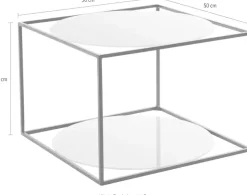Kayoom Beistelltisch »Cody, Beistelltisch in Würfelform, offenes, modernes Design« 1 Stk. tlg. moderne Kubusform mit runden Ablageflächen aus Glas