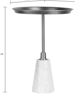 Kayoom Beistelltisch »Grant 125, aus Handmanufaktur« 1 Stk. tlg. Runder Tisch, Ablagefläche aus Metall, Sockel aus Marmor