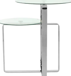 Kayoom Beistelltisch »Katris, Ausgefallenes Gestell aus stabilem Edelstahl« 1 Stk. tlg. ausgefallenes Gestelldesign aus Edelstahl, zwei Ablageflächen