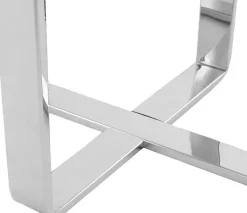 Kayoom Beistelltisch »Katris, Ausgefallenes Gestell aus stabilem Edelstahl« 1 Stk. tlg. ausgefallenes Gestelldesign aus Edelstahl, zwei Ablageflächen