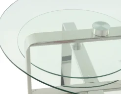 Kayoom Beistelltisch »Katris, Ausgefallenes Gestell aus stabilem Edelstahl« 1 Stk. tlg. ausgefallenes Gestelldesign aus Edelstahl, zwei Ablageflächen