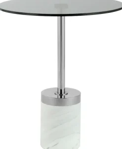 Kayoom Beistelltisch »Lana 125, robuste Glasplatte, Sockel in Mamor Optik« 1 Stk. tlg. robust, pflegeleicht, hochwertig, Outdoor und Indoor geeignet