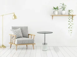 Kayoom Beistelltisch »Lana 125, robuste Glasplatte, Sockel in Mamor Optik« 1 Stk. tlg. robust, pflegeleicht, hochwertig, Outdoor und Indoor geeignet
