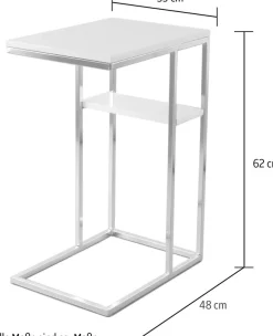 Kayoom Beistelltisch »Lucilla 225, Beistelltisch in eleganter Optik, in rechteckiger Form« 1 Stk. tlg. Modernes C-Form, dezentes Design, mit zusätzlicher Ablage